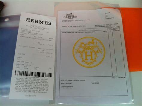 hermes receipt template.